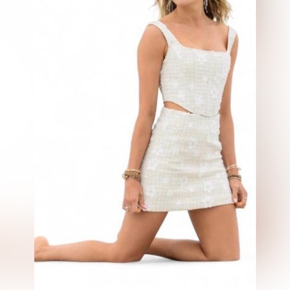 Altar'd State Other - Altar'd State Regina 3D Floral Tweed Two-Piece Set size small